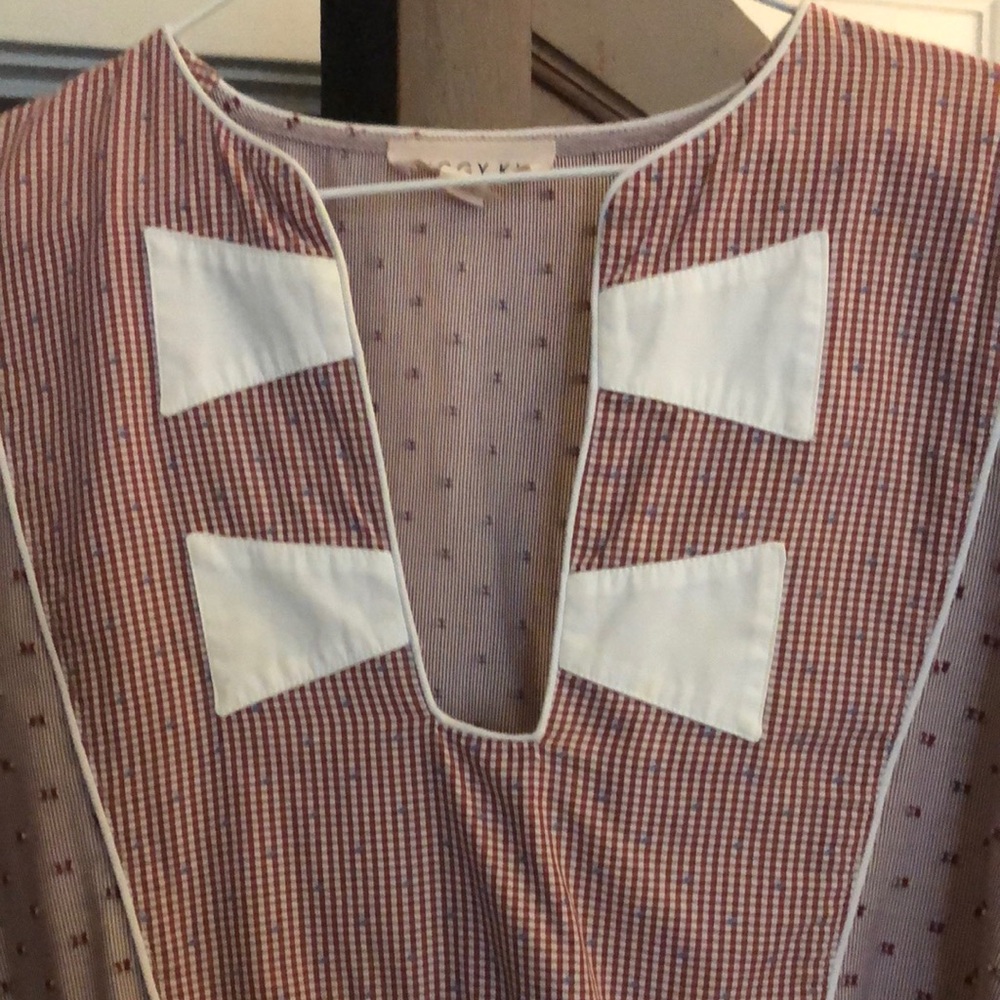 Wiggy Kit blouse Swiss dot with gingham - Picture 4 of 6